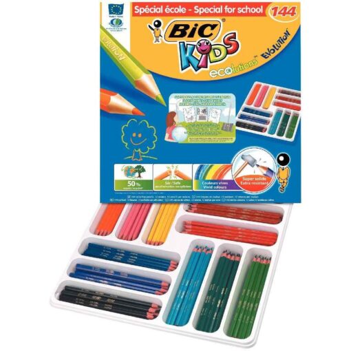 Crayons de couleur Evolution (Spécial école) - Class pack de 144