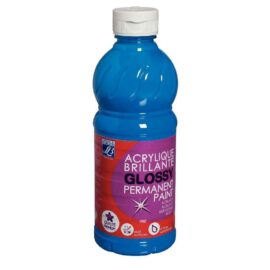 Image Peinture acrylique brillante Color and Co Glossy - Cyan - Flacon de 500ml