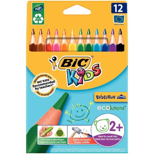 Crayons de couleur Evolution triangulaires - Etui de 12