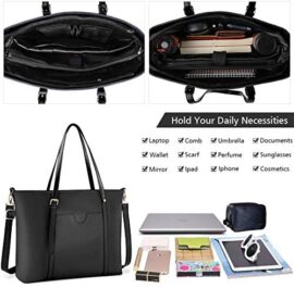 NUBILY Sac Cabas Femmes Grande Capacité PU Cuir Sac de Cours Portable Sac a Main pour Les Cours Imperméable Sac Fourre Tout Fille pour 15.6 Pouces Sac Epaule Bandoulière Affaires Noir NUBILY Sac Cabas Femmes Grande Capacité PU Cuir Sac de Cours Portable Sac a Main pour Les Cours Imperméable Sac Fourre Tout Fille pour 15.6 Pouces Sac Epaule Bandoulière Affaires Noir 3