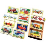 Puzzles en bois « Les véhicules » – 6 à 8 pièces – Boîte de 10 Puzzles en bois « Les véhicules » – 6 à 8 pièces – Boîte de 10