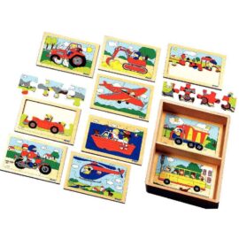Image Puzzles en bois "Les véhicules" - 6 à 8 pièces - Boîte de 10