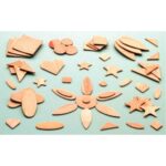 Formes fantaisies et géométriques en bois assortie – Sachet de 100 Formes fantaisies et géométriques en bois assortie – Sachet de 100