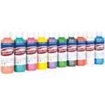 Image Peinture acrylique metallique assorti - Boîte 10 flacons de 250ml