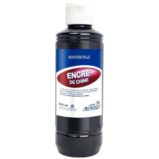 Encre de chine noire – Flacon de 250ml Encre de chine noire – Flacon de 250ml