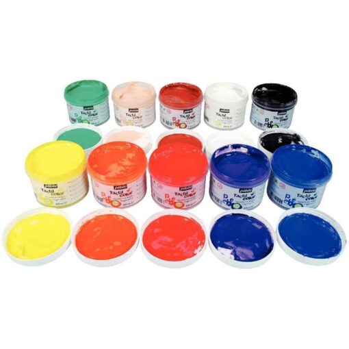 Gouache au doigt tactilcolor - Lot de 10 pots 225ml