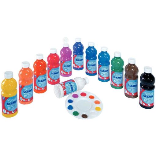 Gouache liquide Color and Co ultra lavable - Carton de 12 flacons de 500ml