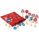 Panneaux de signalisation en bois – Lot de 16 Panneaux de signalisation en bois – Lot de 16