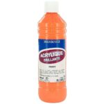 Peinture acrylique brillante orange – Flacon de 500ml Peinture acrylique brillante orange – Flacon de 500ml