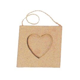 Image Cadres mini coeur en carton à décorer - Lot de 10