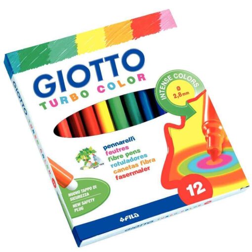 Feutres à pointe moyenne Giotto Turbo Color - Etui de 12