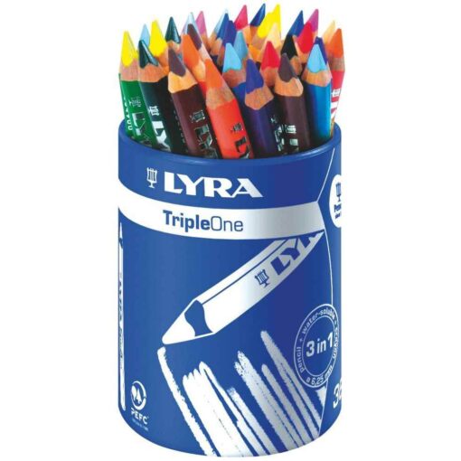 Crayons de couleur aquarellables Triple One - Pot de 36