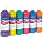 Image Peinture pailletee - Lot de 6 flacons de 500ml