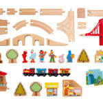 Image Circuit de train en bois - 116 pièces