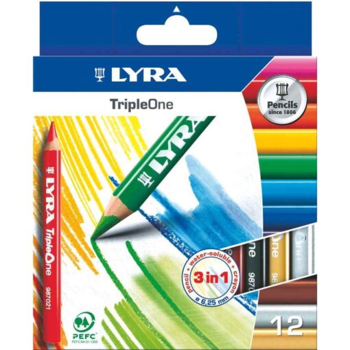 Crayons de couleur Triple One - Diamètre 6.25mm - Etui de 12