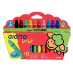 Maxi crayons à la cire incassables Giotto bébé + Taille-crayons – Etui de 10 Maxi crayons à la cire incassables Giotto bébé + Taille-crayons – Etui de 10