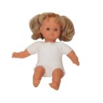 Image Poupon fille européenne - Corps souple - Avec cheveux - 30 cm