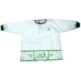 Image Tablier écologique enfant - Modèle 3-5 ans - Blanc et vert