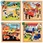 Image Puzzles en bois de 16 à 36 pièces "Les transports de service" - Lot de 4