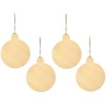 Grosses boules de noël en bois – Lot de 4 Grosses boules de noël en bois – Lot de 4