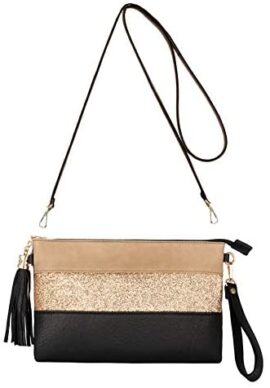 CRAZYCHIC – Sac Bandoulière Paillette Cuir Multicolore Femme – Pochette Soirée Plate Bandes Strass Brillant Souple – Fourre-Tout Besace Sacoche Sac à Main Porté Epaule – Mode Chic Tendance – Noir CRAZYCHIC – Sac Bandoulière Paillette Cuir Multicolore Femme – Pochette Soirée Plate Bandes Strass Brillant Souple – Fourre-Tout Besace Sacoche Sac à Main Porté Epaule – Mode Chic Tendance – Noir