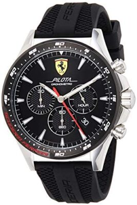 Scuderia Ferrari Hommes Chronographe Quartz Montre avec Bracelet en Silicone 830620