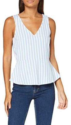 Vero Moda Vmhelenmilo S/L Top Stripe WVN Débardeur Femme