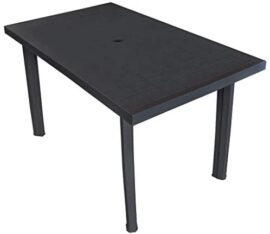 vidaXL Table de Jardin Table de Salle à Manger Dîner Repas Table de Patio Camping Terrasse Arrière-Cour Extérieur Anthracite 126x76x72 cm Plastique