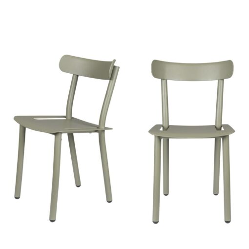 2 chaises de jardin vert olive