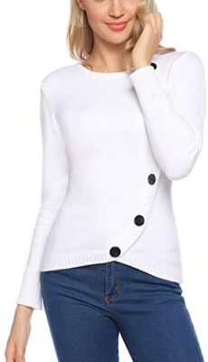 Aibrou Pull Col Rond Femme à Manches Longues Pull Basique Col Ras du Cou Pullover en Tricot Chaud sous Pull Top Hauts Chic Elegant à la Mode Aibrou Pull Col Rond Femme à Manches Longues Pull Basique Col Ras du Cou Pullover en Tricot Chaud sous Pull Top Hauts Chic Elegant à la Mode 4