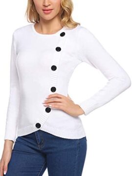 Aibrou Pull Col Rond Femme à Manches Longues Pull Basique Col Ras du Cou Pullover en Tricot Chaud sous Pull Top Hauts Chic Elegant à la Mode Aibrou Pull Col Rond Femme à Manches Longues Pull Basique Col Ras du Cou Pullover en Tricot Chaud sous Pull Top Hauts Chic Elegant à la Mode 3