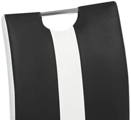 IDMarket – Lot de 4 chaises PIA Noires et Blanches pour Salle à Manger IDMarket – Lot de 4 chaises PIA Noires et Blanches pour Salle à Manger 5