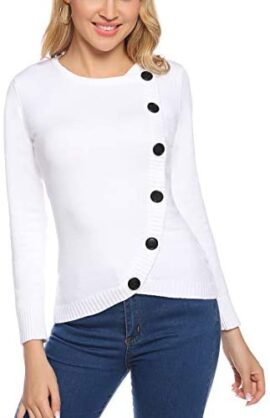 Aibrou Pull Col Rond Femme à Manches Longues Pull Basique Col Ras du Cou Pullover en Tricot Chaud sous Pull Top Hauts Chic Elegant à la Mode Aibrou Pull Col Rond Femme à Manches Longues Pull Basique Col Ras du Cou Pullover en Tricot Chaud sous Pull Top Hauts Chic Elegant à la Mode