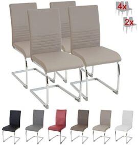 Albatros chaise cantilever BURANO Lot de 4 chaises, beige, testé par SGS