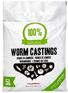 Baltic Worm L’Humus de vers - Engrais Universels Vermicompost Organique Pur - Terreau Naturel pour la Construction et L'amélioration des Plantes pour la Germination en Pot (1 x 5 litres)