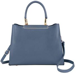 CRAZYCHIC - Sac à Main Femme - Cabas Porté Epaule Bandoulière Cuir PU - Fourre-Tout Plusieurs Poches Compartiments - Sac Tote Ville Elegant Dame Fille Mode Original Tendance - Bleu