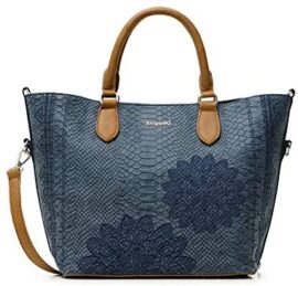 Desigual Sac à main en PU pour femme Bleu U