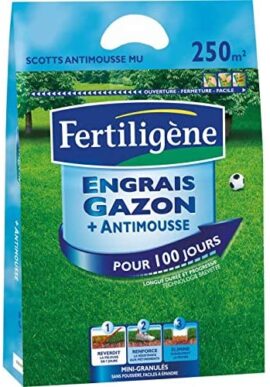 FERTLIGENE Engrais Gazon+Anti-Mousse 9,8kg élimine durablement Les mousses MOU250