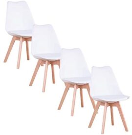 GrandCA Home Lot de 4 chaises, Chaise de Salle à Manger, Chaise de Style Nordique, Convient pour Salon, Salle à Manger (Blanc) GrandCA Home Lot de 4 chaises, Chaise de Salle à Manger, Chaise de Style Nordique, Convient pour Salon, Salle à Manger (Blanc)