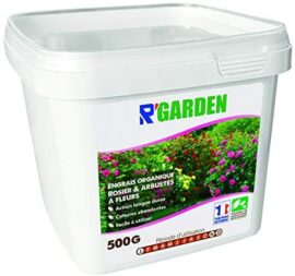 R’Garden | Engrais Organique Rosier et Arbustes à Fleurs | Engrais Ecologique | Fertilisant Naturel | Nourrit en Profondeur | Facile d’Utilisation | 500G