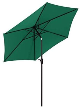 Sekey® 2.7m Parasol inclinable pour Patio Jardin Balcon Piscine Plage Rond Sunscreen UV50+ Forêt Verte