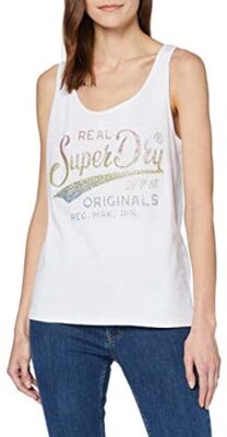 Superdry Ro Glitter Emboss Classic Vest Débardeur Femme