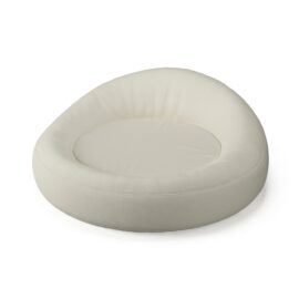 Bain de soleil rond gonflable flottant en tissu imperméable blanc Bain de soleil rond gonflable flottant en tissu imperméable blanc