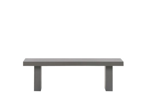 Banc de jardin en fibre-ciment gris 150 x 40 cm