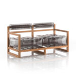 Canapé 2 places pvc noir cristal cadre en bois Canapé 2 places pvc noir cristal cadre en bois