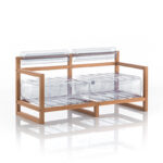 Canapé 2 places pvc transparent cadre en bois Canapé 2 places pvc transparent cadre en bois