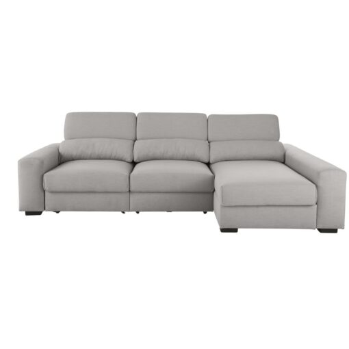 Canapé d'angle droit 4 places gris clair