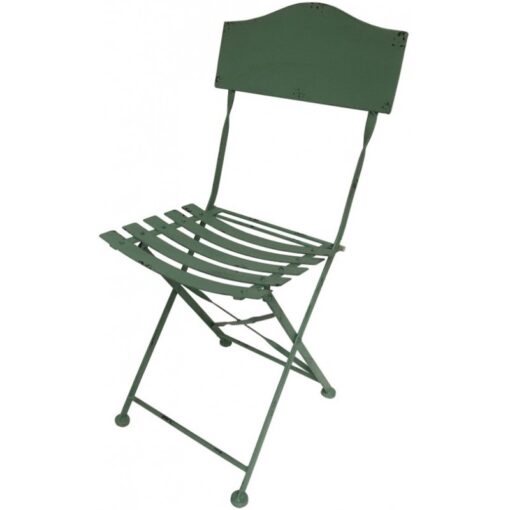 Chaise bistrot de jardin en fer pliable vert