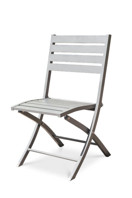 Chaise de jardin en aluminium gris