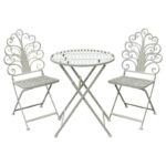 Ensemble salon de jardin fer pliable blanc Ensemble salon de jardin fer pliable blanc